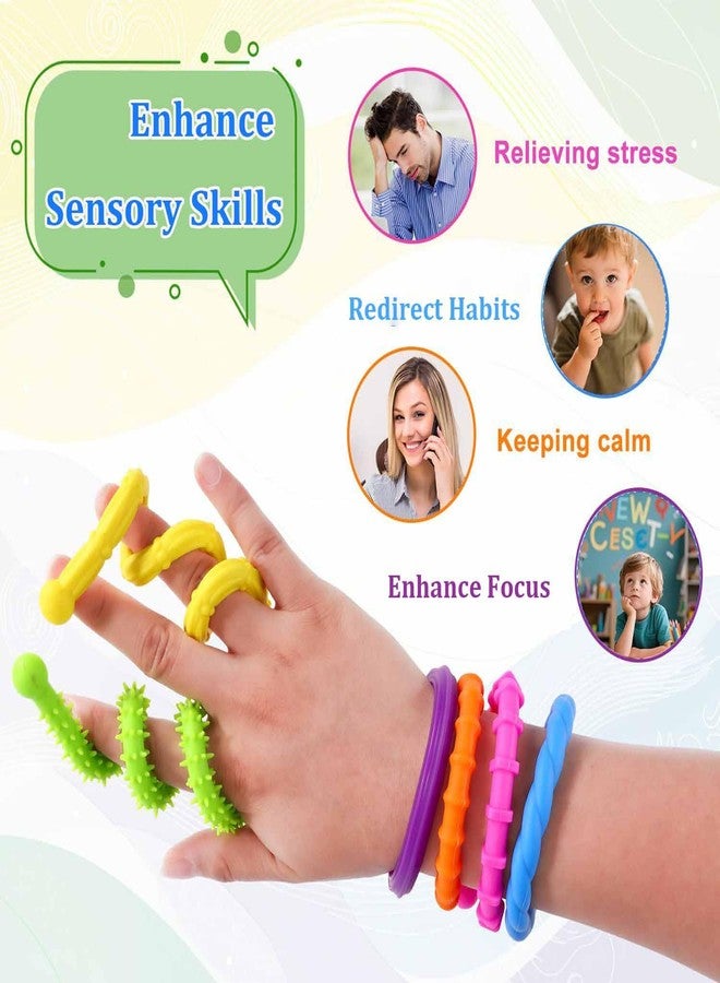 Tendry Fidget Sensory Sticks Toys for Kids Adults, 6PCS Silicone Textured Sensory Anxiety Relief Fidgets for Classroom Prize with Autism ADHD, Calm Down Corner Supplies（3 Yeas+） - Image 5